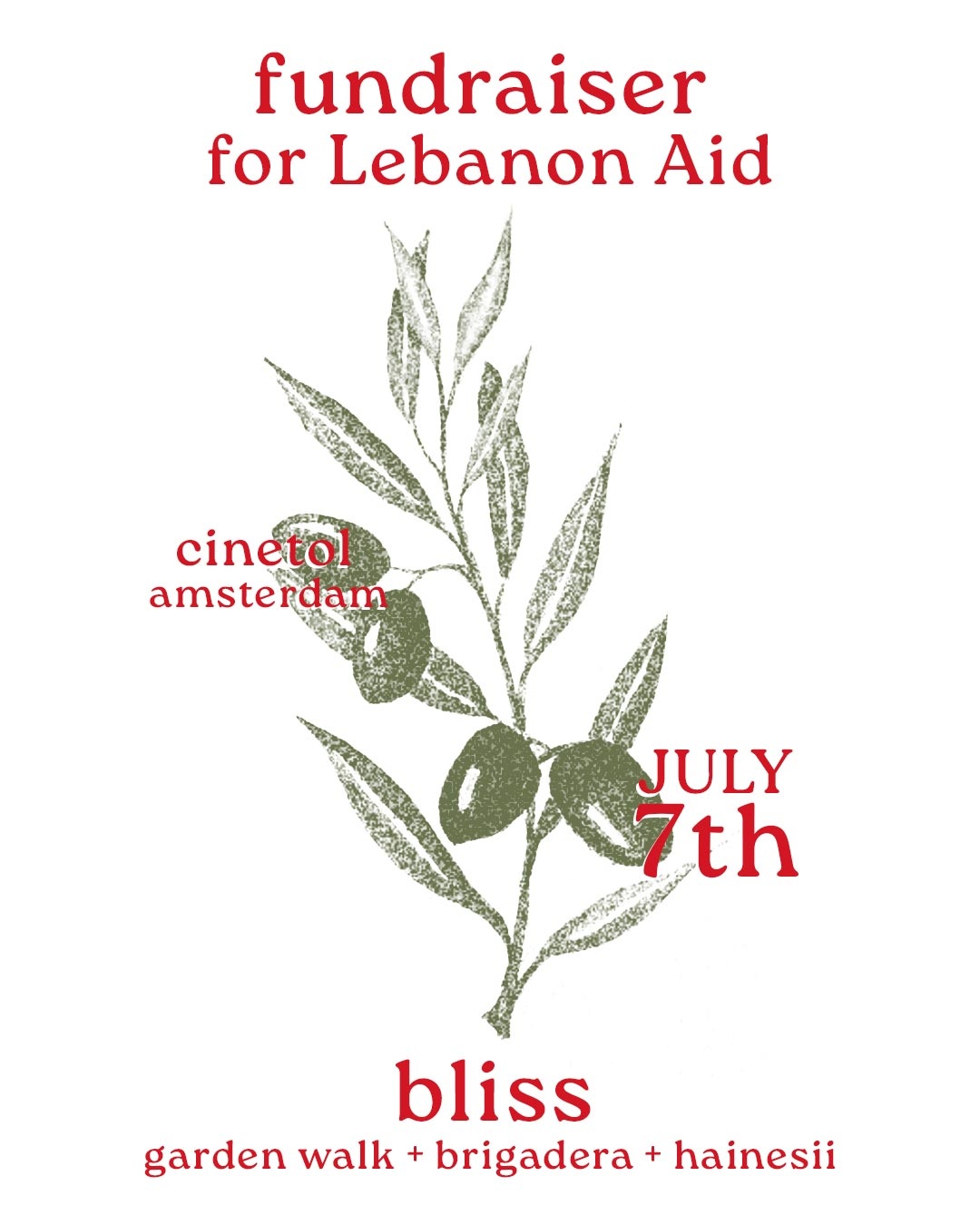 Fundraiser for Lebanon Aid | bliss + garden walk + brigadera + hainesii