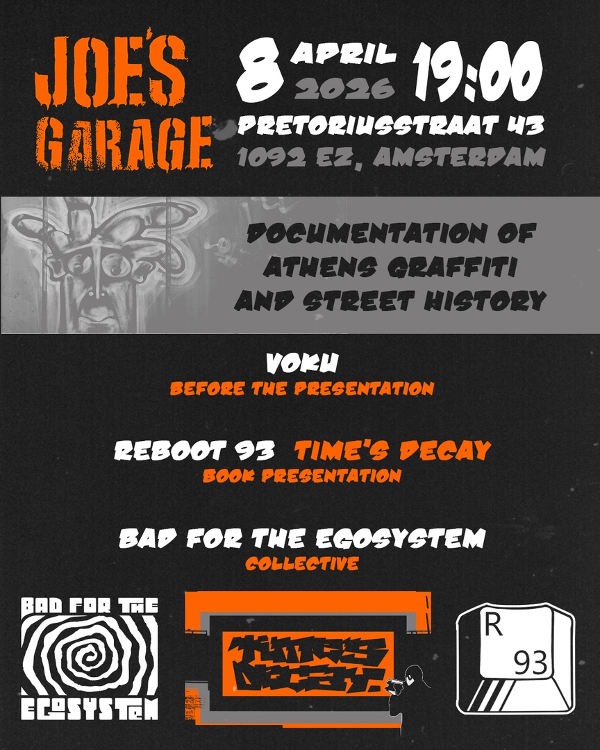 Voku and book presentation "Time's Decay" by Reboot 93, graffiti artist from Athens