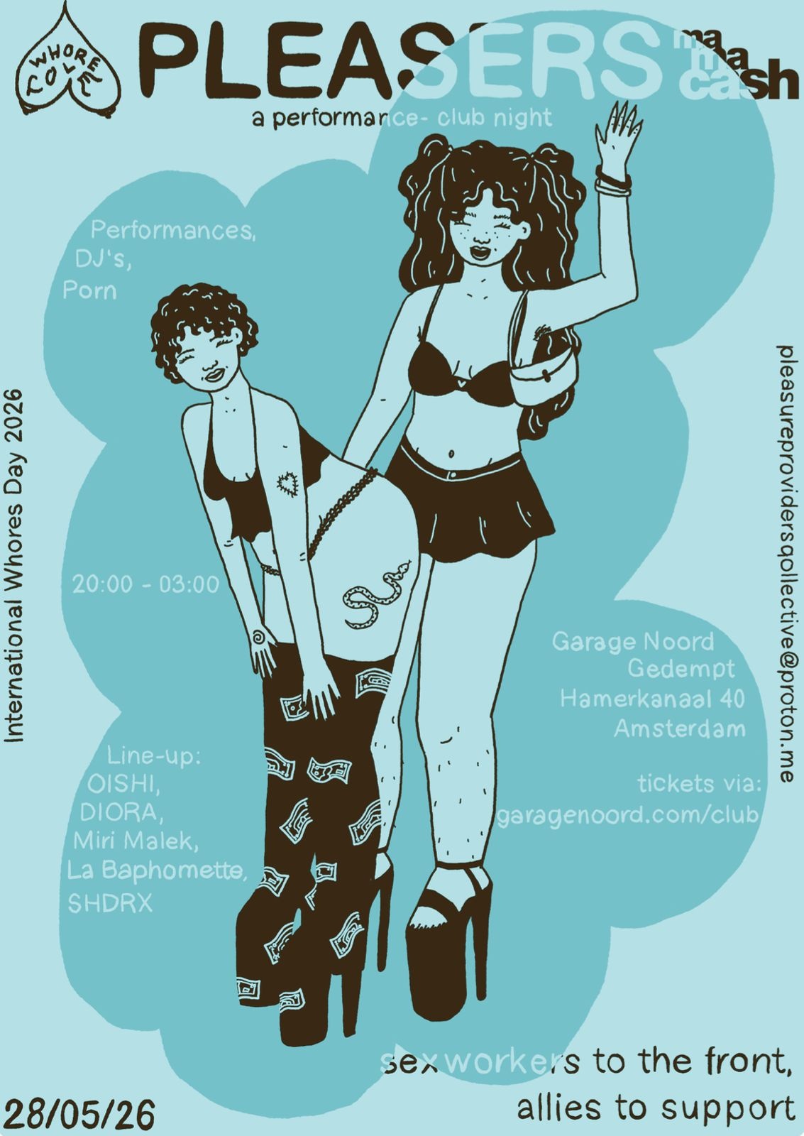 PLEASERS W/ La Baphomette, OISHI, SHDRX, Diora, Miri Malek + Porn screenings by: Bea Blue, Chayenne Johnson, Nova Lov