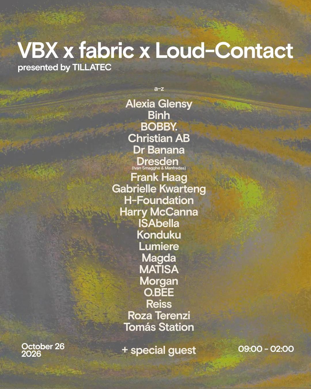 VBX x fabric x Loud-Contact presented by TILLATEC
