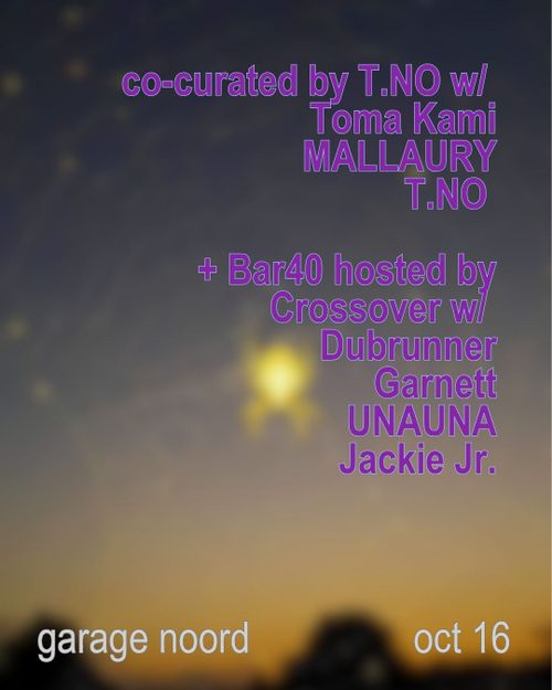 Co-curated by T.NO w/ Toma Kami, MALLAURY, T.NO + Bar40 Hosted by Crossover