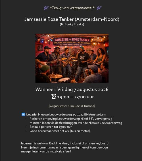 Openbare funky jamsessie olv Romeo Gemerts en Joël Warokka