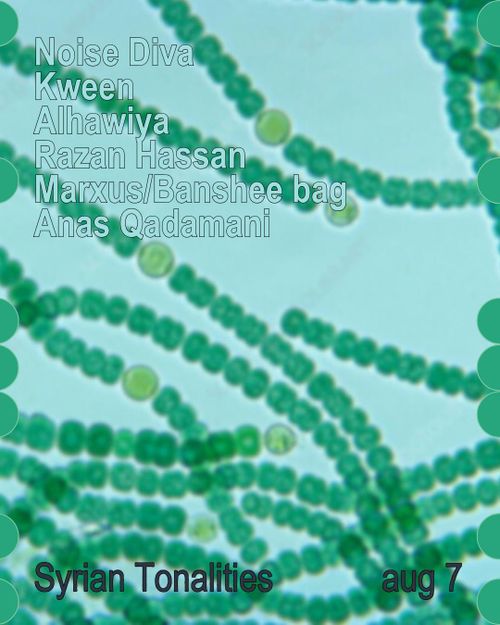 Syrian Tonalities w/ Noise Diva, Kween, Alhawiya, Razan Hassan, Marxus/Banshee bag, Anas Qadamani