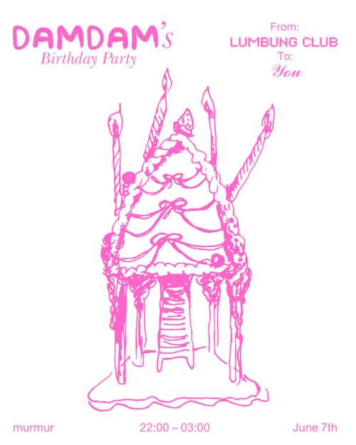 damdam birthday party w/ jajagege and friends, ihab khelfa, mesin slat, dash collective & mili herrera