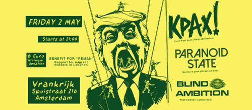 Friday Punk Night Kpax/Paranoid State/Blind Ambition