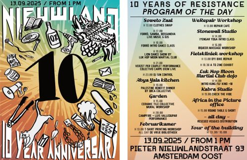 🎉 NieuwLand turns 10! 🎉 live music, 🇵🇸 dinner, workshops and more