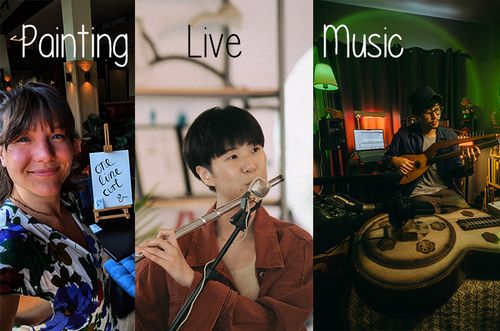 Performance live music meets live painting :: Musicians Ham and Yim + artist Jana Mordhorst