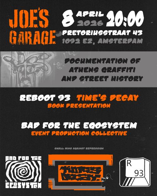 Voku and book presentation "Time's Decay" by Reboot 93, graffiti artist from Athens