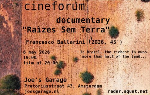 Cineforum, documentary "Raìzes Sem Terra" and discussion with director Francesco Ballarini