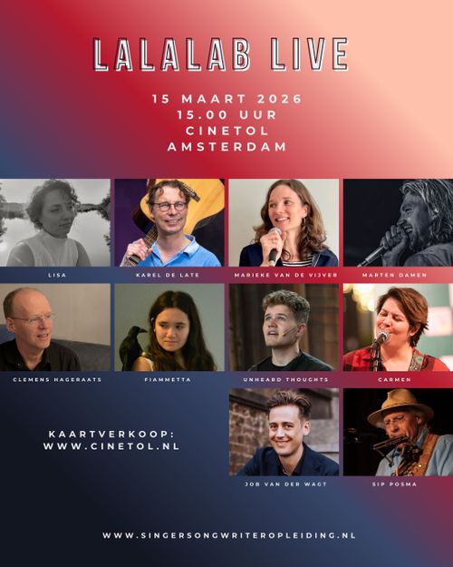 Lalalab Live! | 10 talentvolle singer-songwriters met band