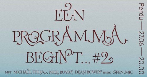 season finale Een programma begint… #2