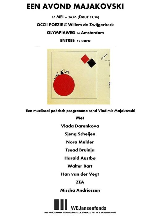 OCCII POËZIE @ WILLEM DE ZWIJGERKERK w/ Vlada Darenkova + Nora Mulder + Sjeng Scheijen + Walter Bart + Han van der Vegt + Tsead Bruinja + ZEA + Harald Austbø + Mischa Andriessen