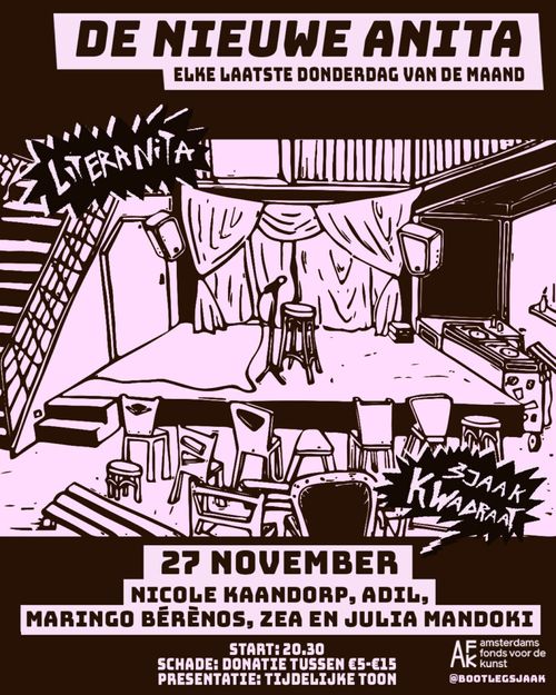 Literanita met Maringo bérènos, Nicole Kaandorp, Zea, Adil en Julia Mandoki