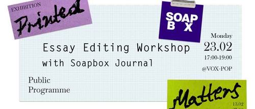 Essay Editing Workshop with Soapbox Journal