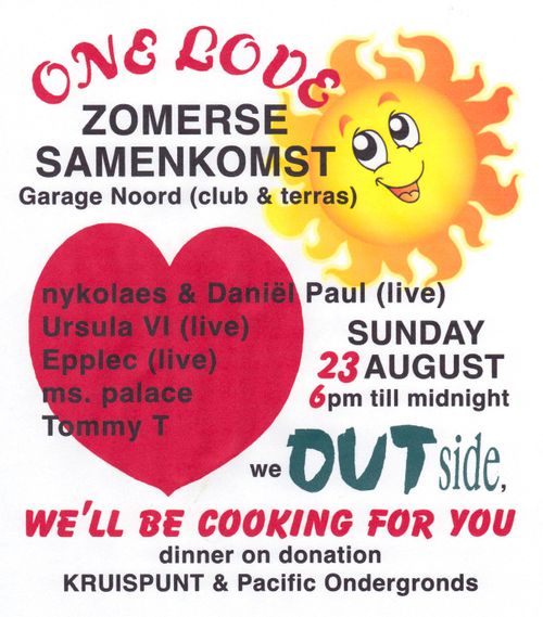 zomerse samenkomst w/ nykolaes (live) & Daniël Paul (live), Ursula VI (live), Epplec (live), ms. palace, Tommy T