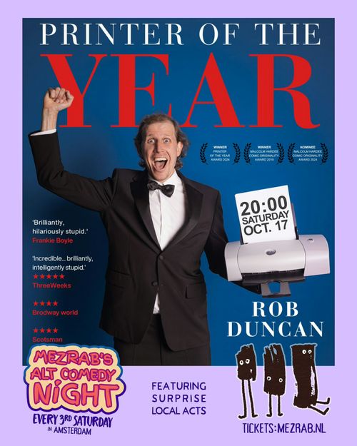 The ALT Mezrab Comedy Night (HEADLINER: Rob Duncan – PRINTER OF THE YEAR)